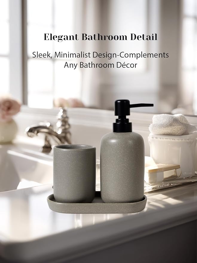 INGOFIN 3 Pcs Ceramic Bathroom Accessory Set - Image 6