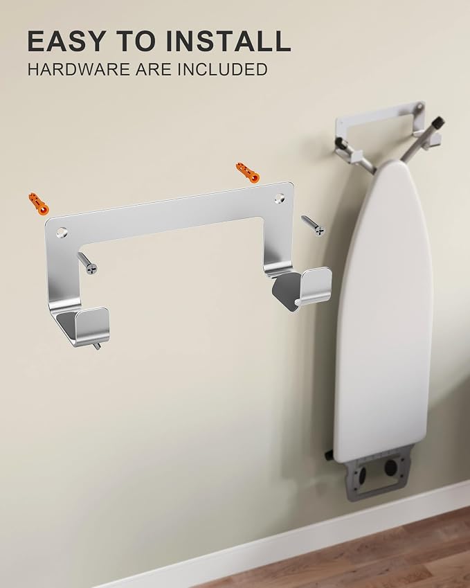 Ironing Board Hanger Wall Mount Stainless Steel, Y T Leg Ironing Board Holder - Image 5