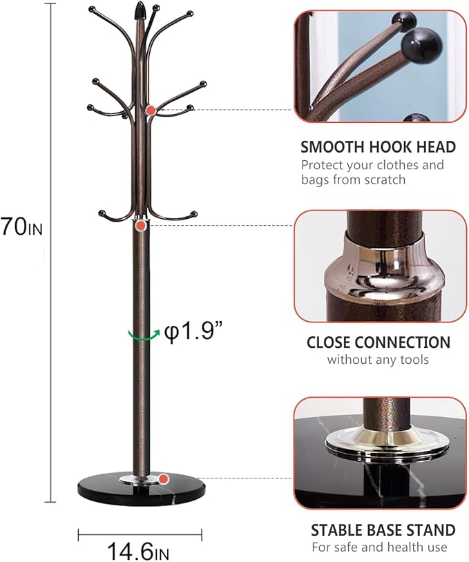 Kertnic Metal Coat Rack Stand - Image 6