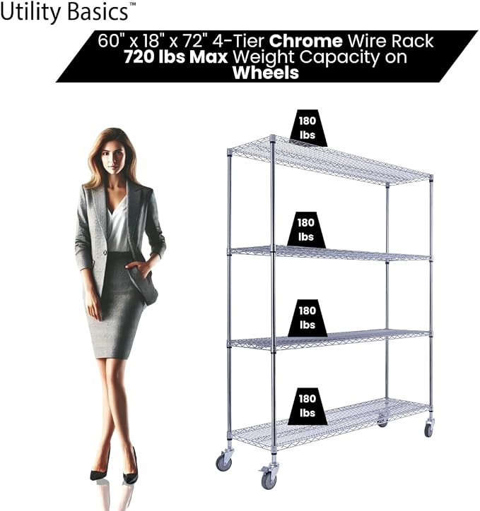 NSF Commercial 4-Tier Wire Shelving - Image 4