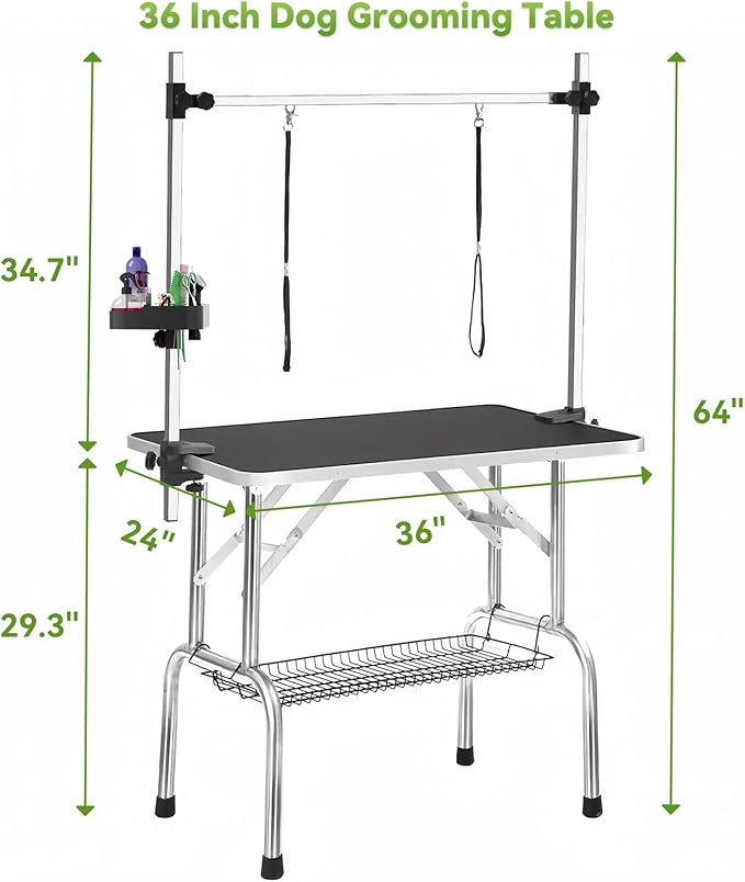 36" Large Dog Grooming Table, Non-Slip Tabletop - Image 2