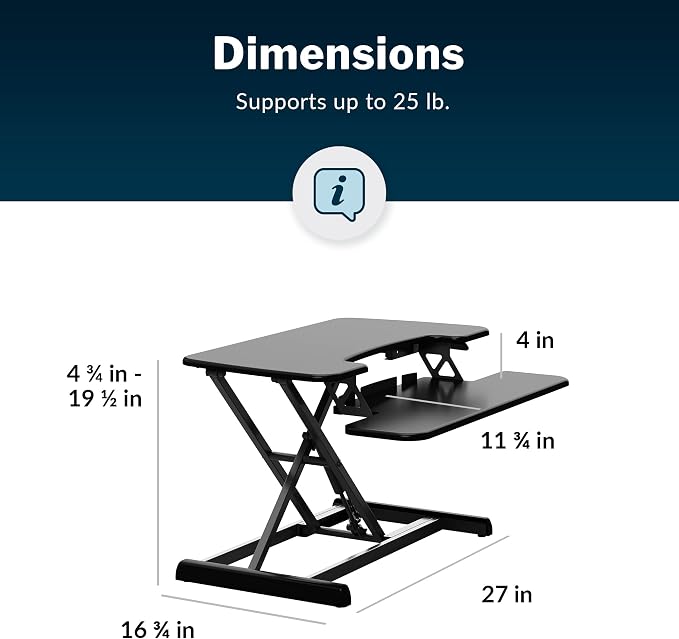 Vari VariDesk Essential Vertical Lift 30 Inch Standing Desk Converter - Image 6