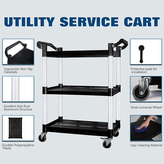 Plastic Commercial Cart Large Size, Restaurant Cart - Image 2