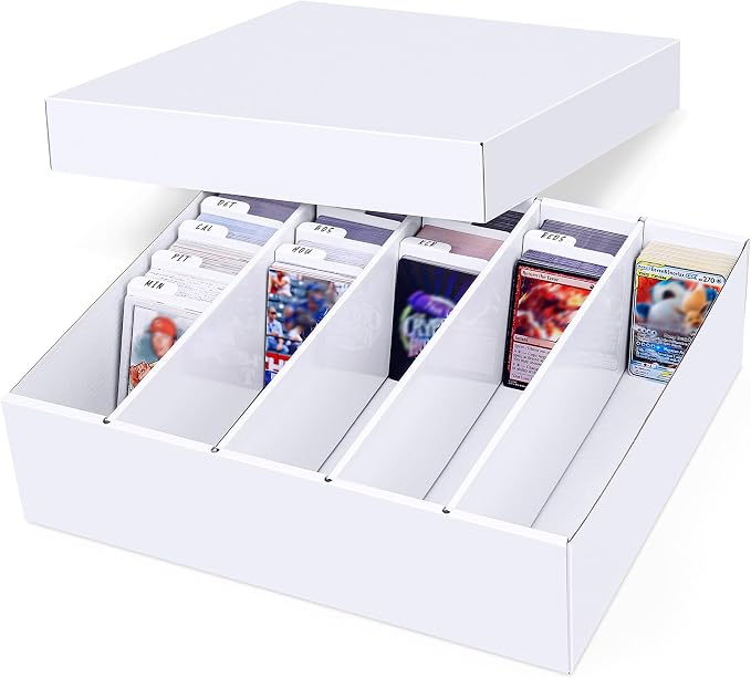 5 Row Trading Card Storage Box, 1 Pack Cardboard Storage Box by Leyzan