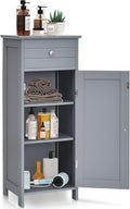 HAPPYGRILL Bathroom Floor Cabinet, Single Door Floor Storage Cabinet Organizer by HAPPYGRILL