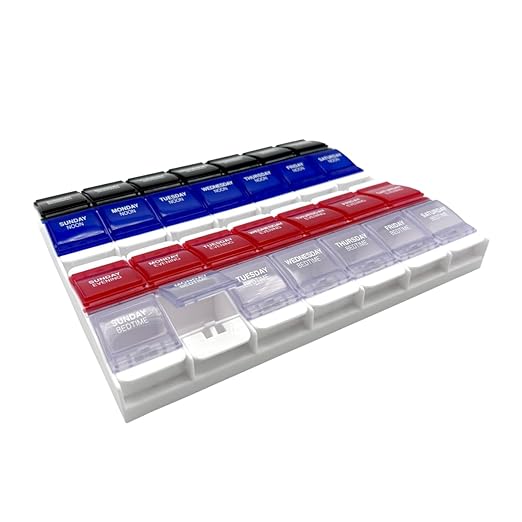 EZY DOSE Weekly Pill Organizer, Vitamin Container, and Daily Medicine Planner by EZYDOSE