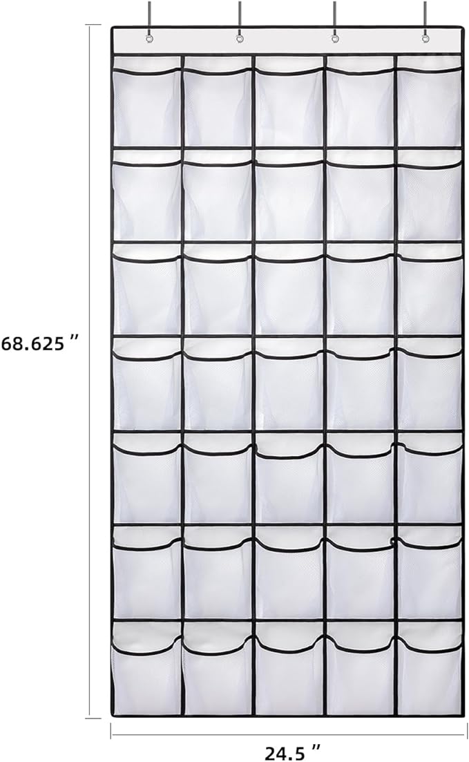 35 Pockets Over the Door Shoe Organizer, Hanging Shoe Organizer - Image 3