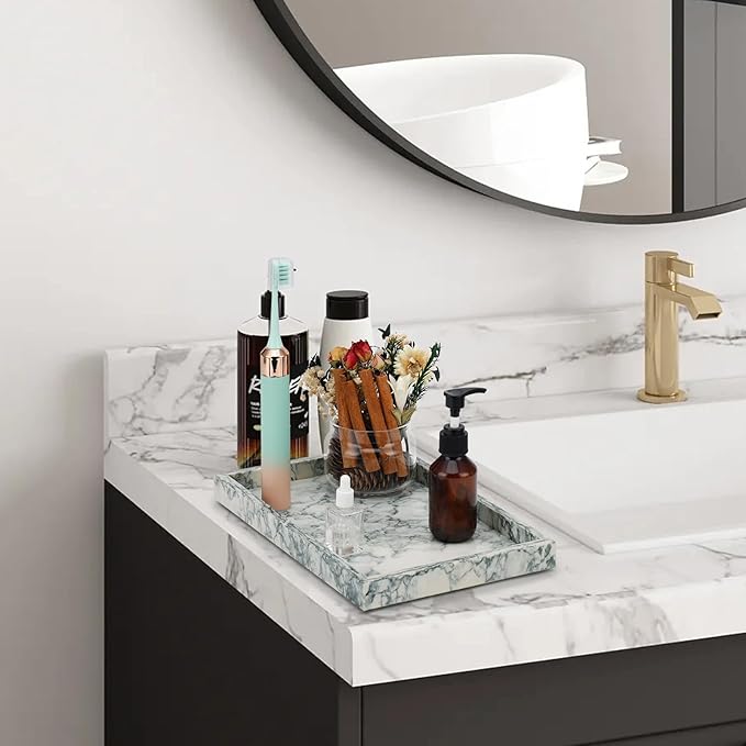 Marble Bathroom Tray, Pure Natural Vanity Tray, Marble Tray - Image 5