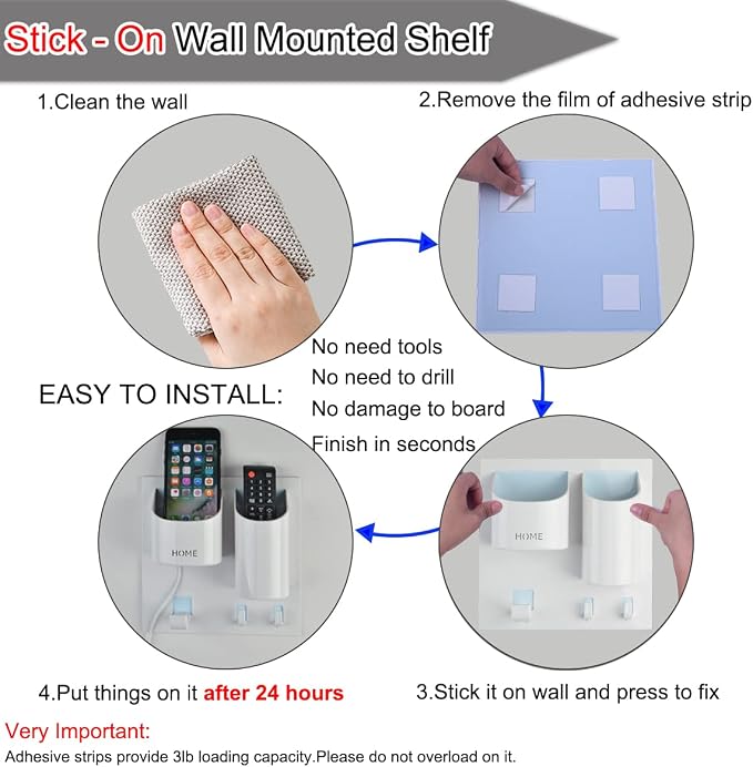 Bedside Shelf Caddy Drink Beer Holder Can Wall Mounted | Adhesive Stick On | 3 - Image 7