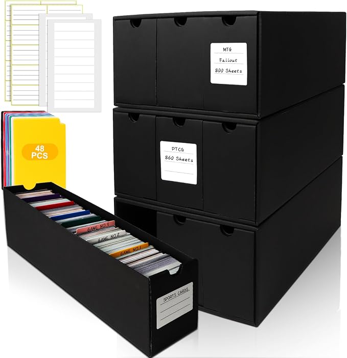 Trading Card Storage Box, Includes 9-600 CT Boxes & 48 Card Dividers, 9000+ - Image 8
