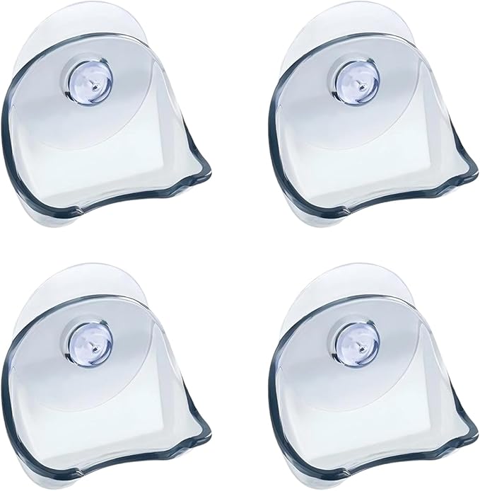 4PCS Acrylic Razor Wall Mount Holder, Suction Cup Razor Hooks Shelf Organizer by ForHome