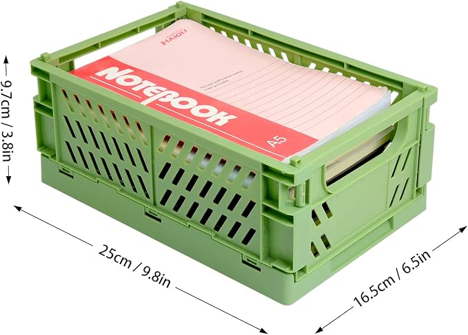 Xhwykzz 4 Pack Pastel Crates for Storage, Plastic Folding Basket, Colorful - Image 6