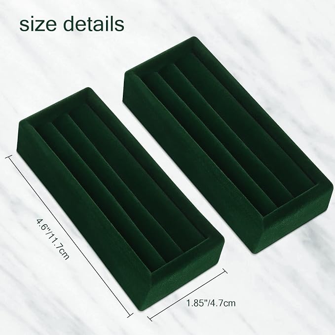 Small Jewelry Tray-Ring Organizer 2PCS Premium Velvet Rings Earrings Display - Image 3