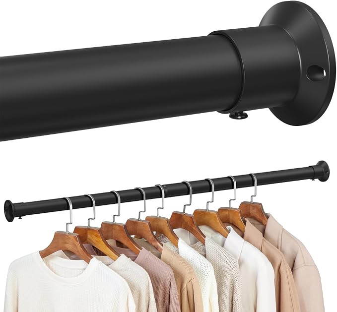 Closet Rod, 18 to 32 Inches Matte Black Closet Rods by TOPROD