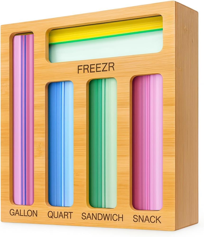 Food Storage Bag Organizer for Kitchen Drawer — Bamboo Plastic Bag