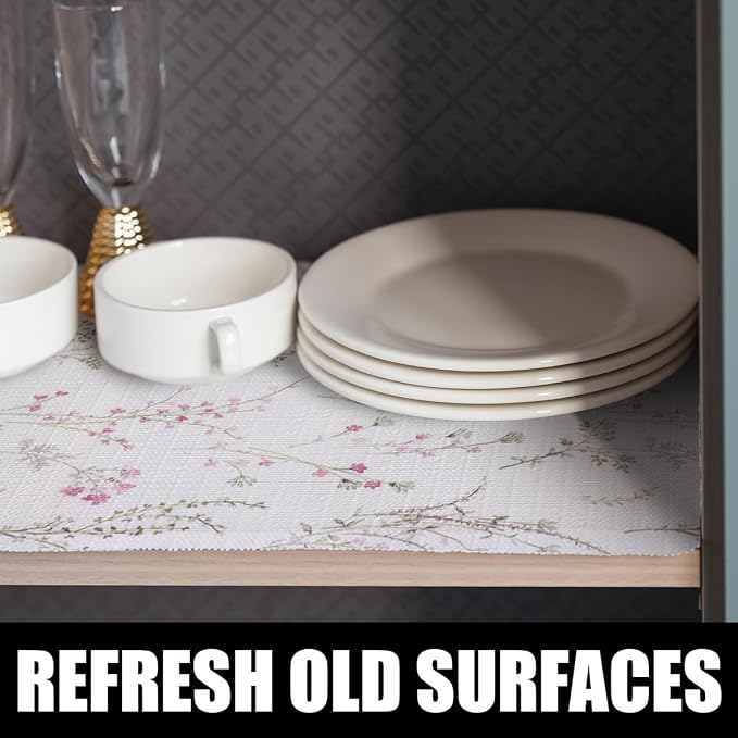 Floral Drawer and Shelf Liner for Cabinets 16IN x 20FT, Non-Adhesive and Strong - Image 2