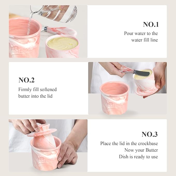 Ceramic Butter Crock with Lid & Spreader Knife, Butter Keeper - Image 5