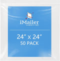 iMailer- 24" x 24" 50 Pack- 2 Mil Resealable Zip Bags- Clear Plastic Bags by iMailer