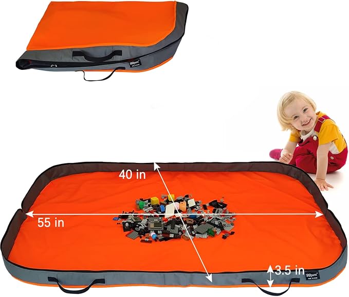 Toy Storage Basket Play Mat for Building Bricks & Blocks - Image 5