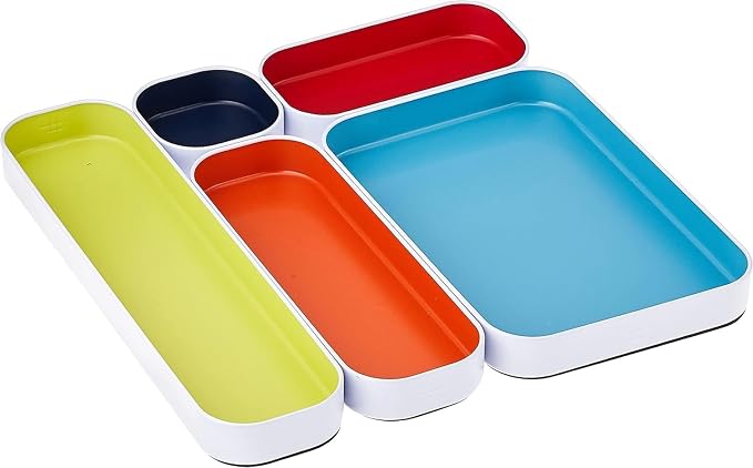 Three by Three Seattle 5 Piece Shallow Metal Organizer Tray Set by ThreebyThreeSeattle