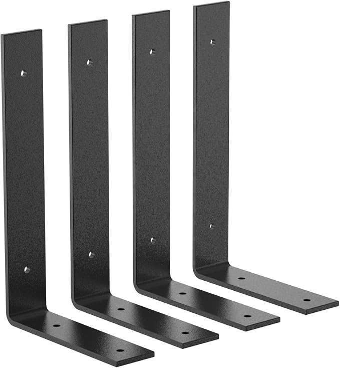 L Shelf Brackets10 inch, Industrial Modern Floating Shelf Support by Sanbeeto