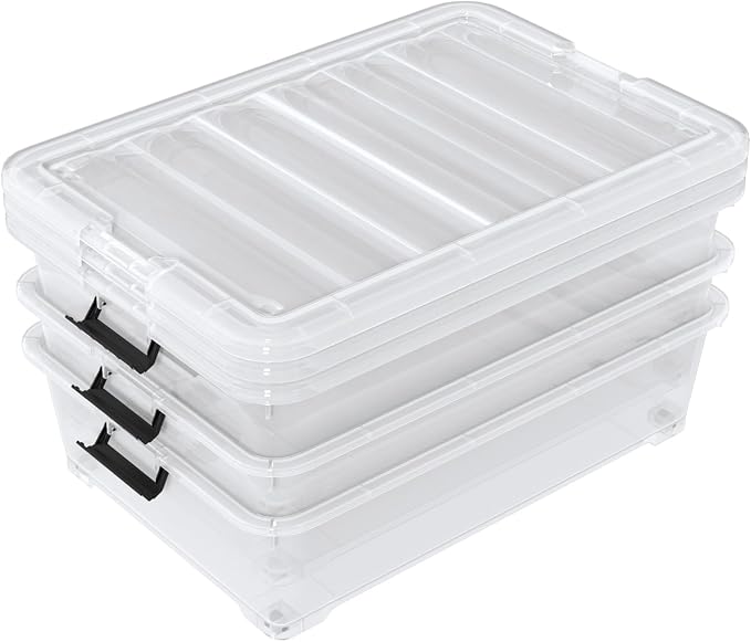 3-Pack 50 L Plastic Under Bed Storage - Image 7