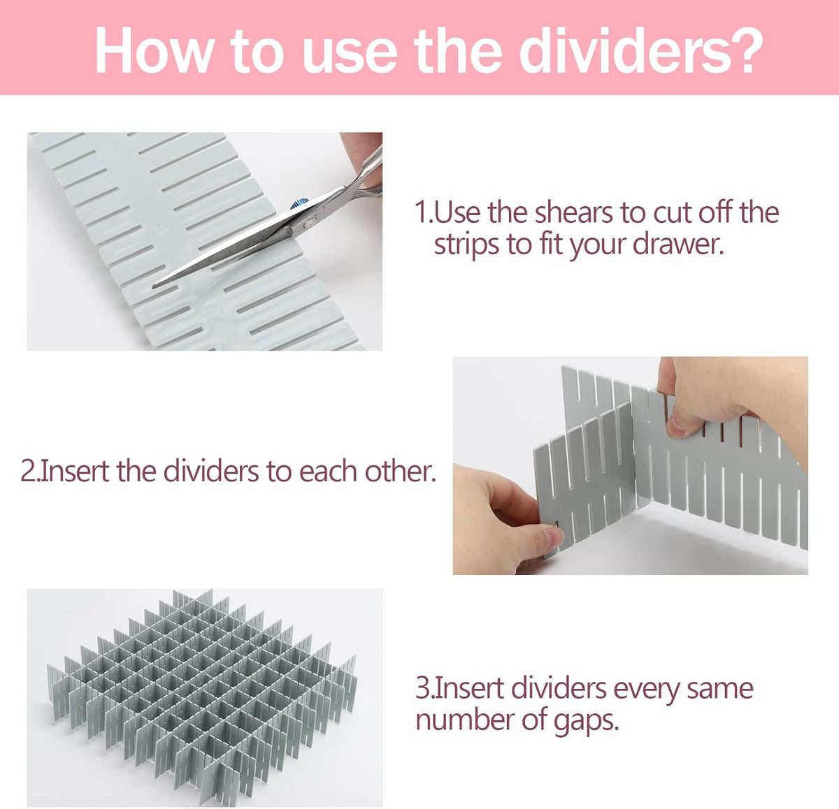 acDesign 40Pcs Drawer Dividers, Adjustable Drawer Organizer for Socks