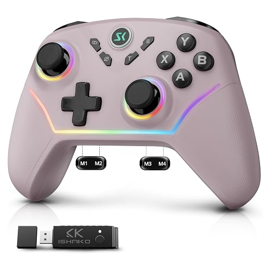 ISHAKO Wireless Gaming Controller – 1000Hz Polling, 1200mAh Battery PC by ISHAKO