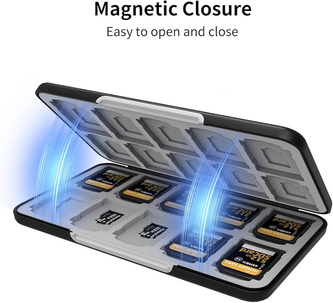 Memory Card Case with 40 Slots for 20 Micro SD SDXC SDHC TF Cards and 20 SD - Image 4