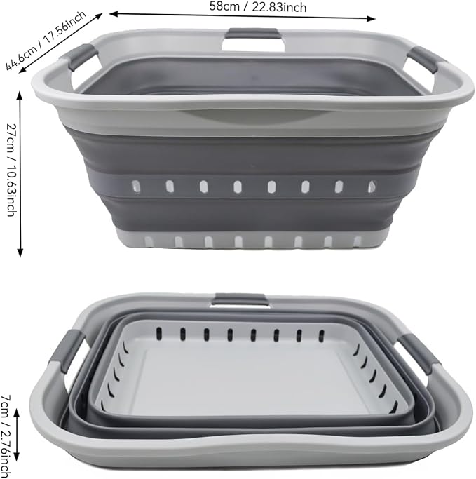 SAMMART 42L Collapsible Plastic Laundry Basket - Image 3