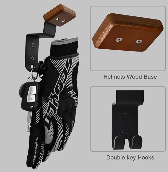 Motorcycle Helmet Rack, Heavy Duty Helmet Holder on Wall - Image 6