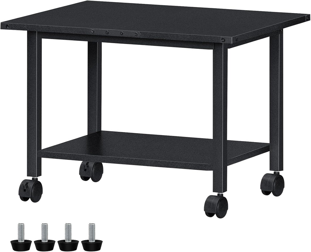 Lerliuo Under Desk Printer Stand, 2-Tier Industrial Mobile Printer