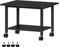 Lerliuo Under Desk Printer Stand, 2-Tier Industrial Mobile Printer