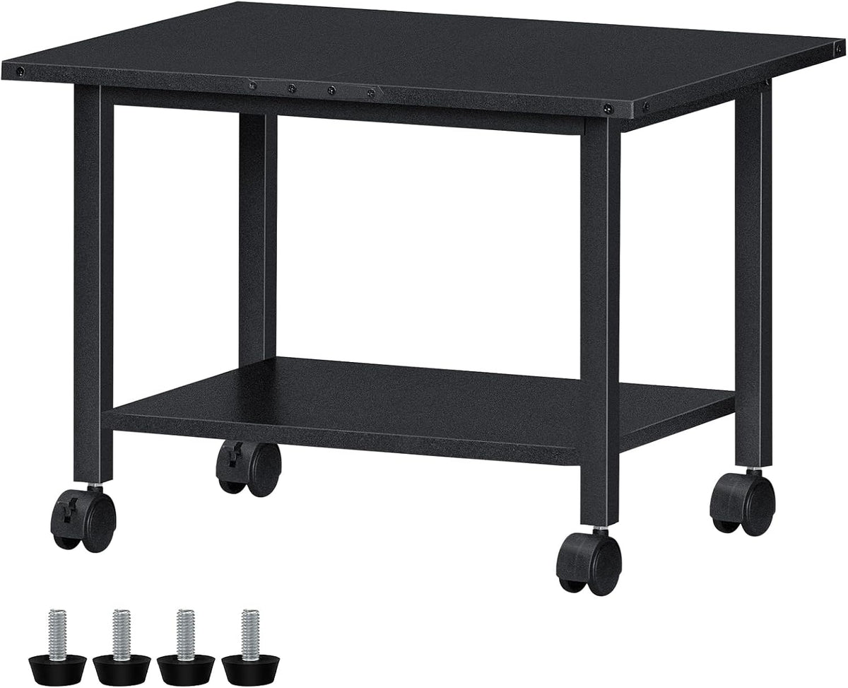 Lerliuo Under Desk Printer Stand, 2-Tier Industrial Mobile Printer