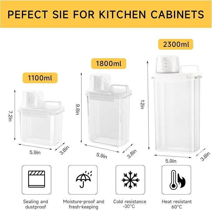 Cereal Container and Rice Storage Dispenser-Airtight Food Storage Organizers - Image 2