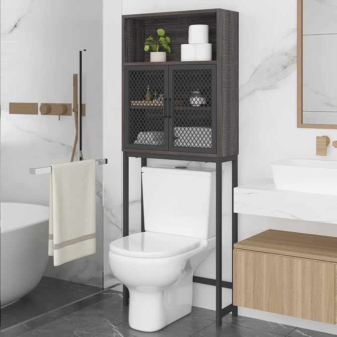 Launica Over The Toilet Storage Cabinet, Industrial Bathroom Organizer Above - Image 10