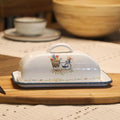 Enamel Butter Dish with Lid Vintage Enamelware Butter Keeper with Flower and by ZZornamentorum