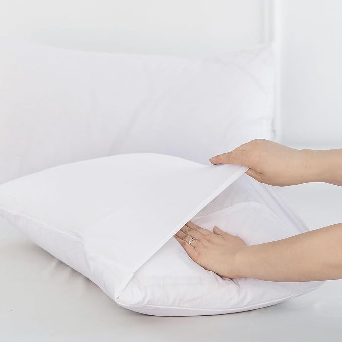 MooMee Bedding Pillowcases Pack of 2 100% Washed Cotton Linen Like Textured - Image 4