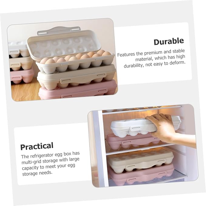 2pcs Egg Fridge Organizer with Lids Stackable Egg Storage Box - Image 8