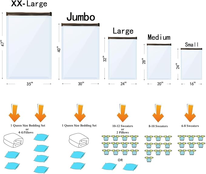 Vacuum Storage Bags, Space Saver Sealer Compression Bags - Image 3