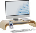 Solid Wood Dual Monitor Stand Riser 2 Tier, 24.1 Inch Desktop Organizer by ERGOCOLLECT