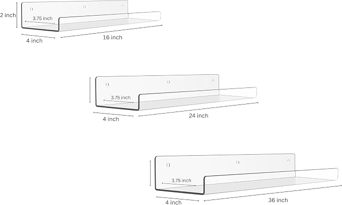 Rebecca Luxurious Acrylic Floating Shelves - Image 3