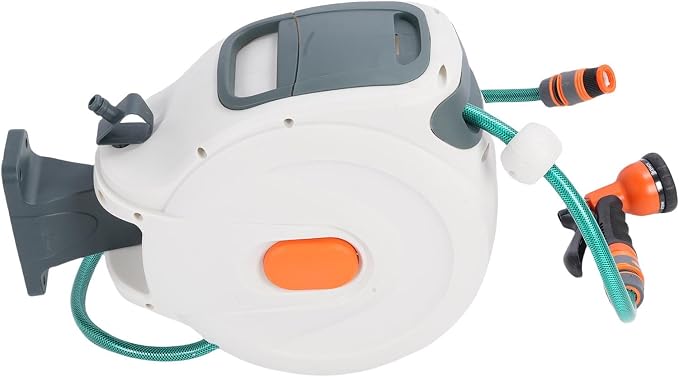 JTLB Retractable Garden Hose Reel 10m Wall Mount 180 Degree Swivel Bracket by Unknown