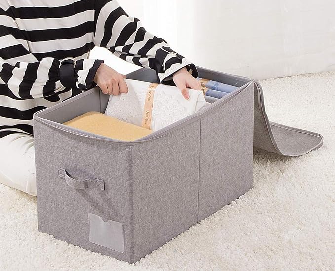 iwill CREATE PRO Pack of 2, Large Size Folding Washable Fabric Storage Boxes - Image 4