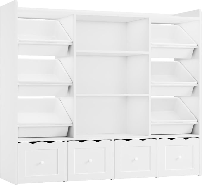 HITHOS 55" W Kids Toy Storage Organizer, Large Toy Box - Image 9
