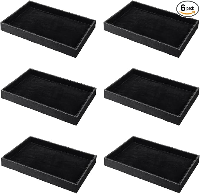 Quelay 6 Pcs Velvet Stackable Jewelry Tray Showcase Display, Jewelry Organizer by Unknown