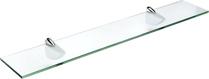 Spancraft Glass O-4.75x12-Chrome Oriole Glass Shelf, 4.75" x 12" by Spancraft