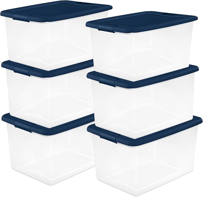 Sterilite 12-Pack Color Program, Large Clear Plastic Storage Bins - Image 8