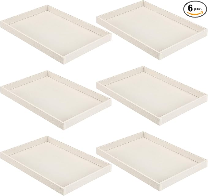 Quelay 6 Pcs Velvet Stackable Jewelry Tray Showcase Display, Jewelry Organizer by Unknown