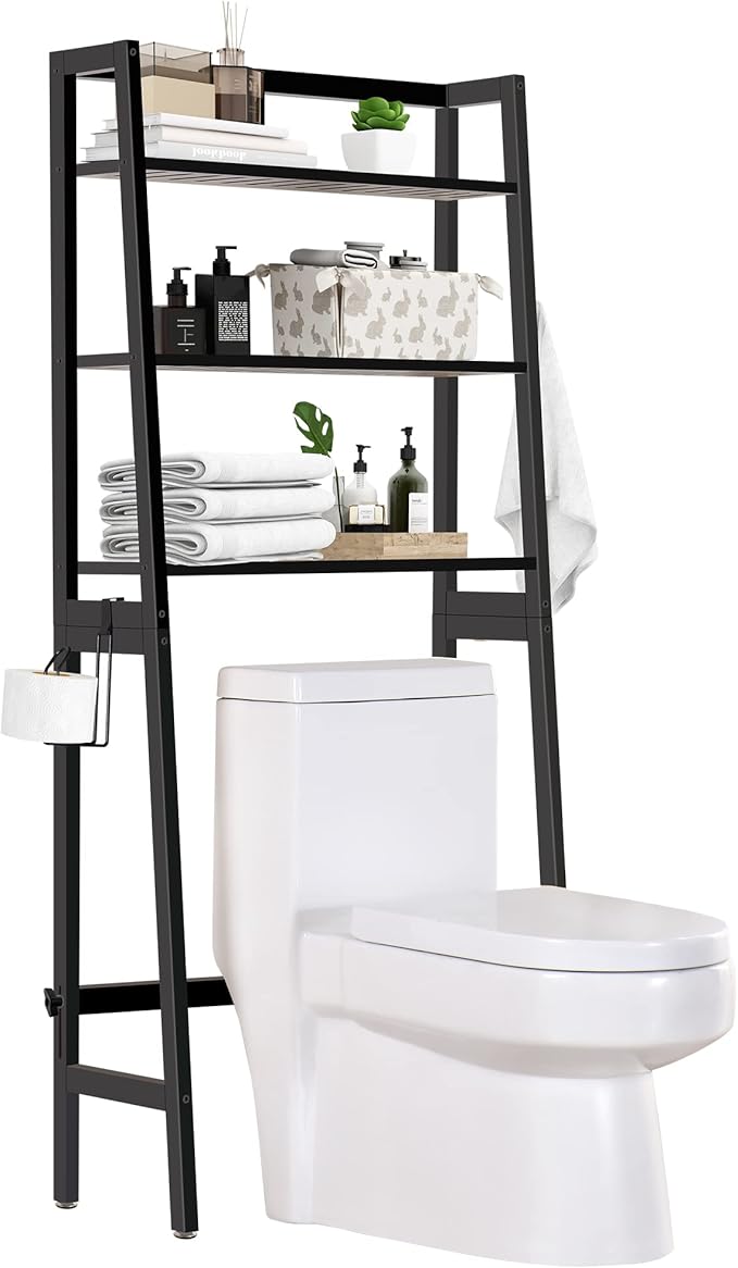 MallKing Over The Toilet Storage, Wooden 3-Tier Over-The-Toilet Rack Bathroom by MallKing